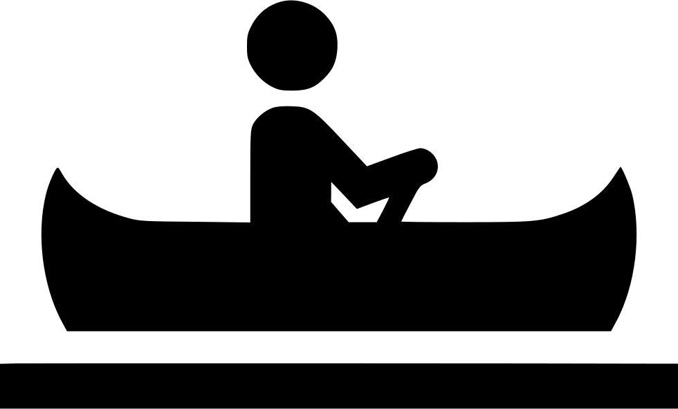 Person Sitting And Paddling Canoe Side View Icon PNG Canoe Clipart