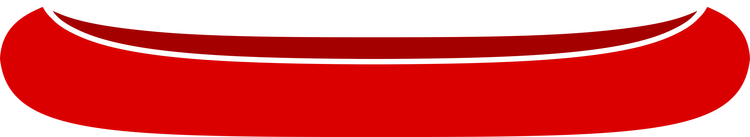 Red Canoe Side Profile Illustration Watercraft PNG Image