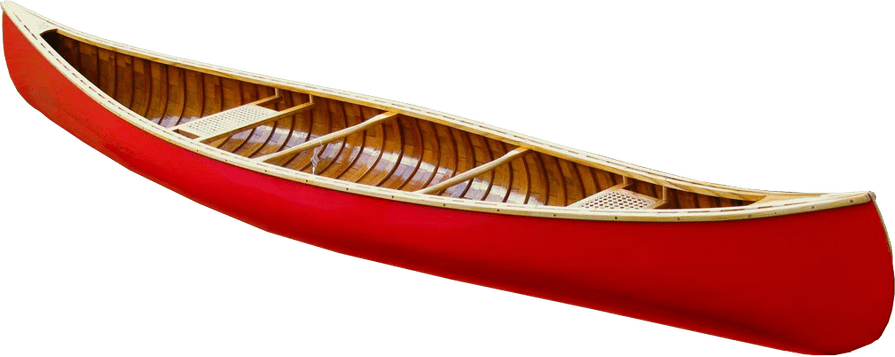 Red White Canoe With Wooden Interior Transparent PNG Canoe Graphic