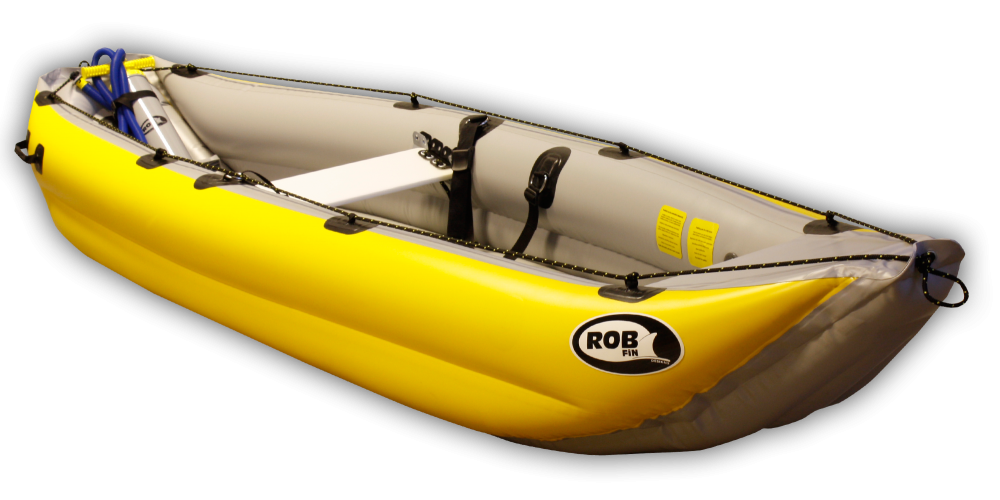 Yellow Inflatable Two Person Canoe With Paddles Transparent Background PNG Image
