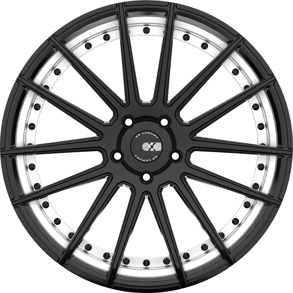 Black Deep Dish Multi Spoke Alloy Wheel Rim PNG Auto Rim Image