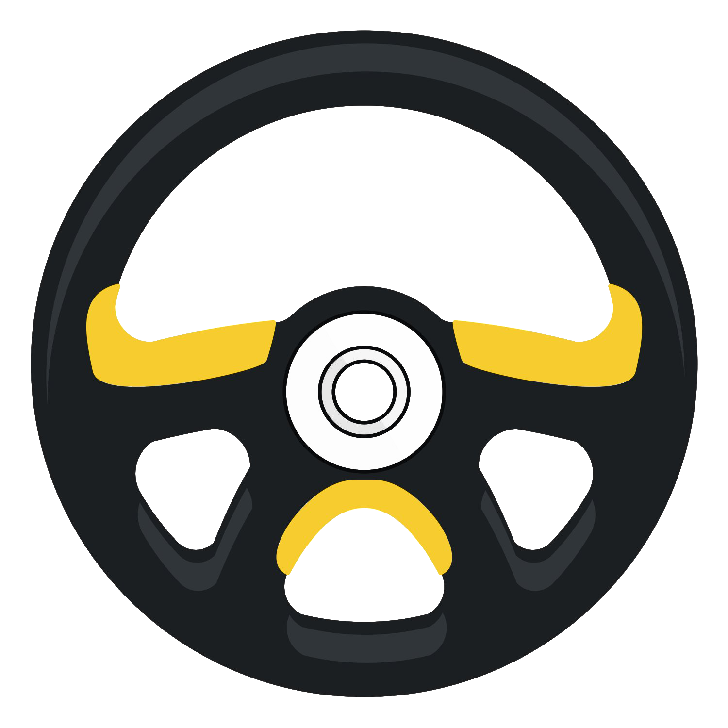 Black Steering Wheel With Yellow Accent Inserts Transparent PNG Steering Icon
