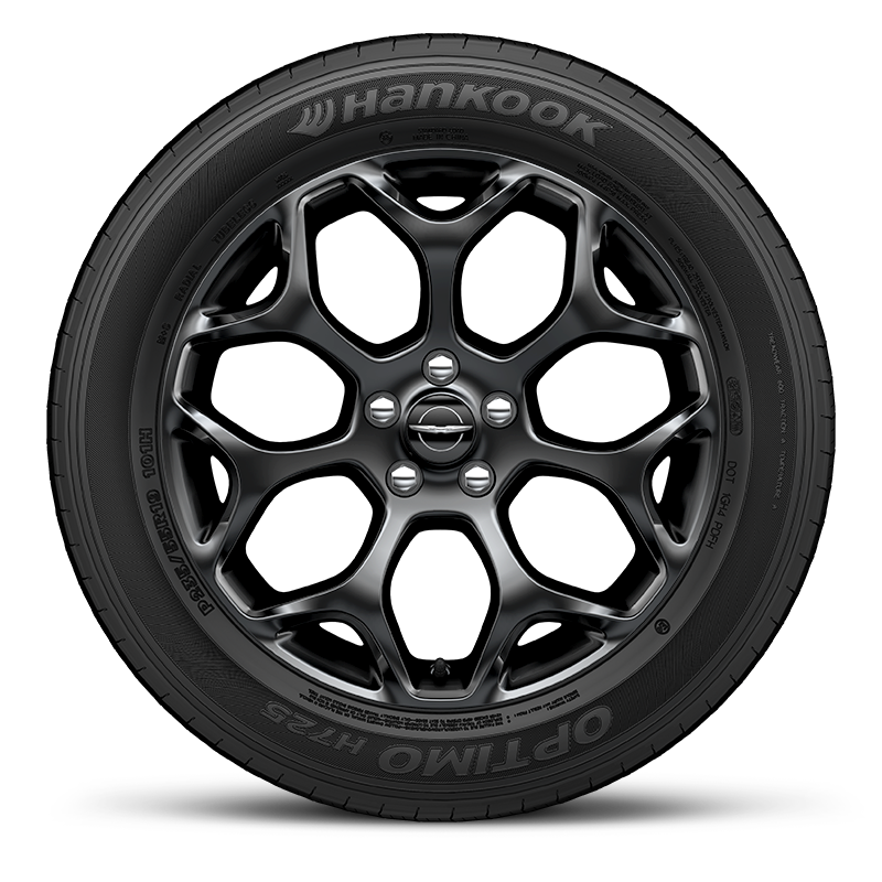 Glossy Black Five Spoke Alloy Car Wheel Rim Isolated PNG Automotive Asset