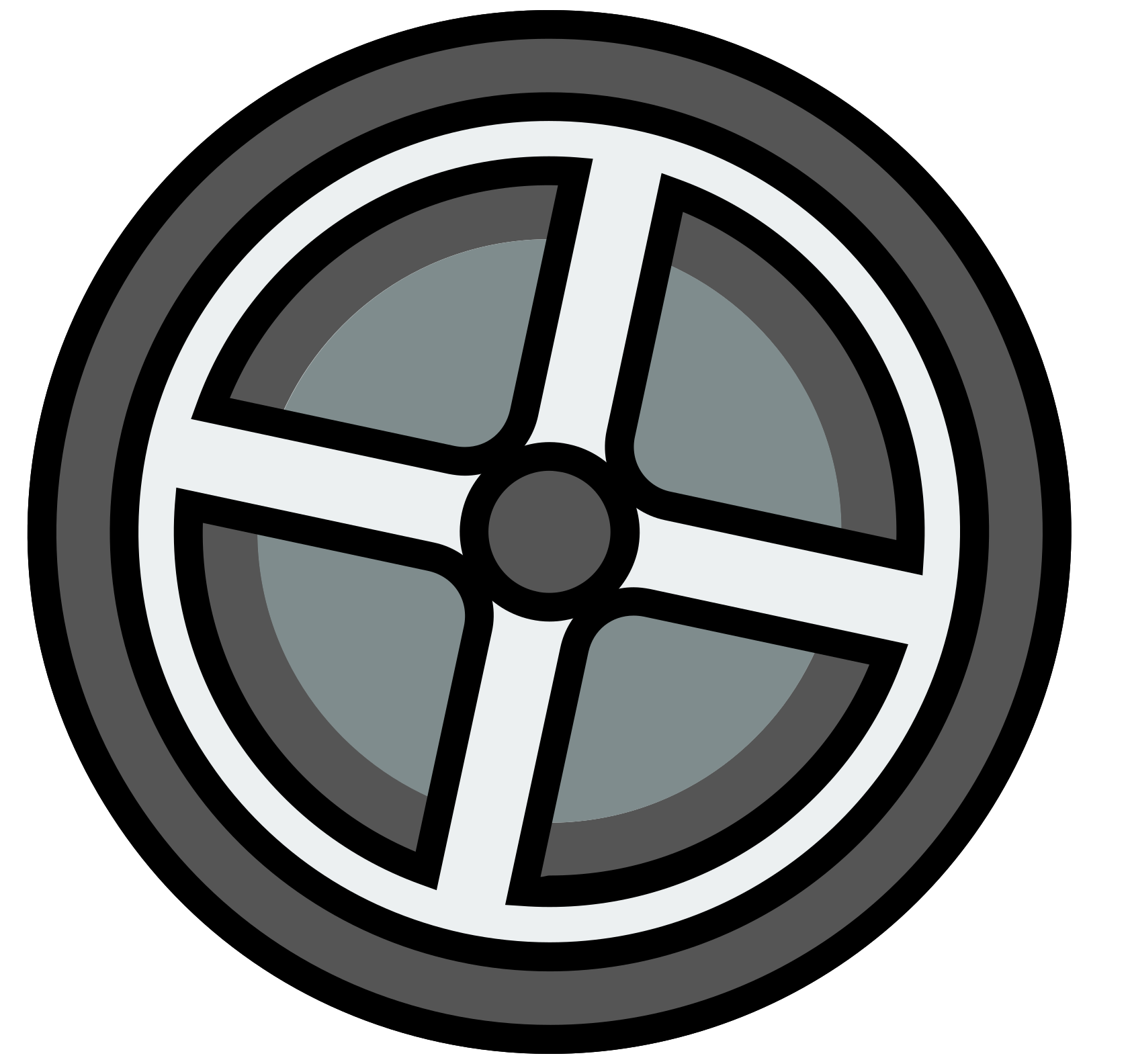 Gray Four Spoke Car Wheel Flat Icon Car Wheel PNG Symbol