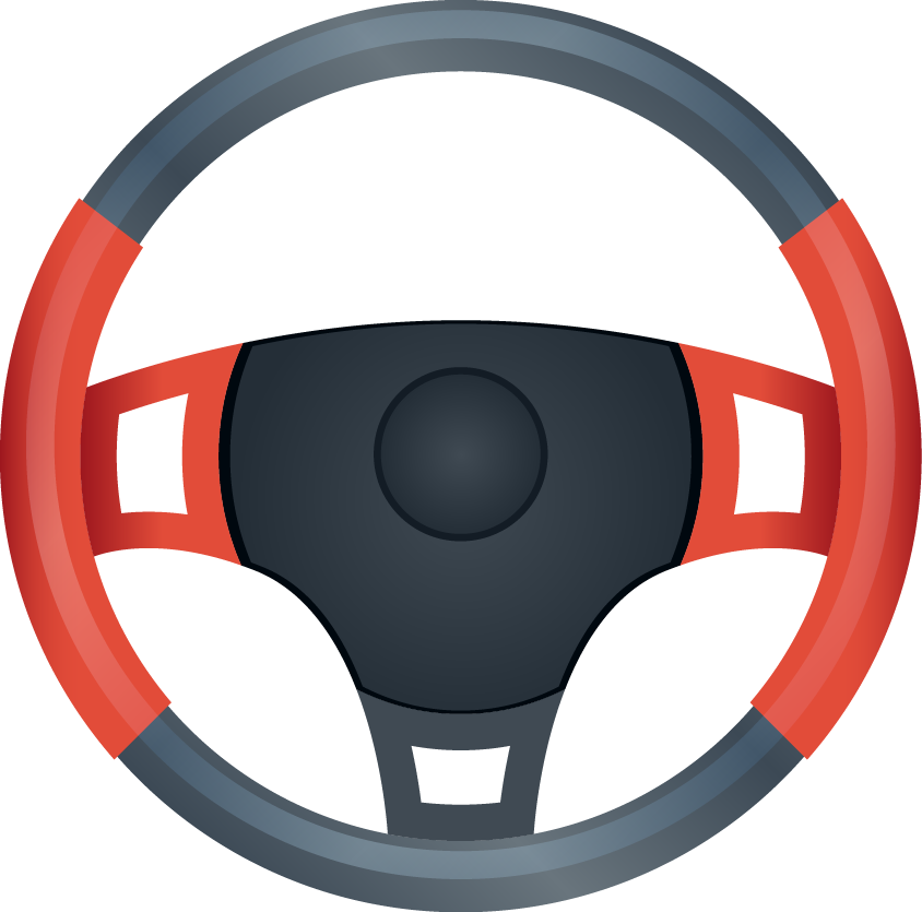 Red Gray Sport Steering Wheel With Black Center Transparent PNG Steering Wheel