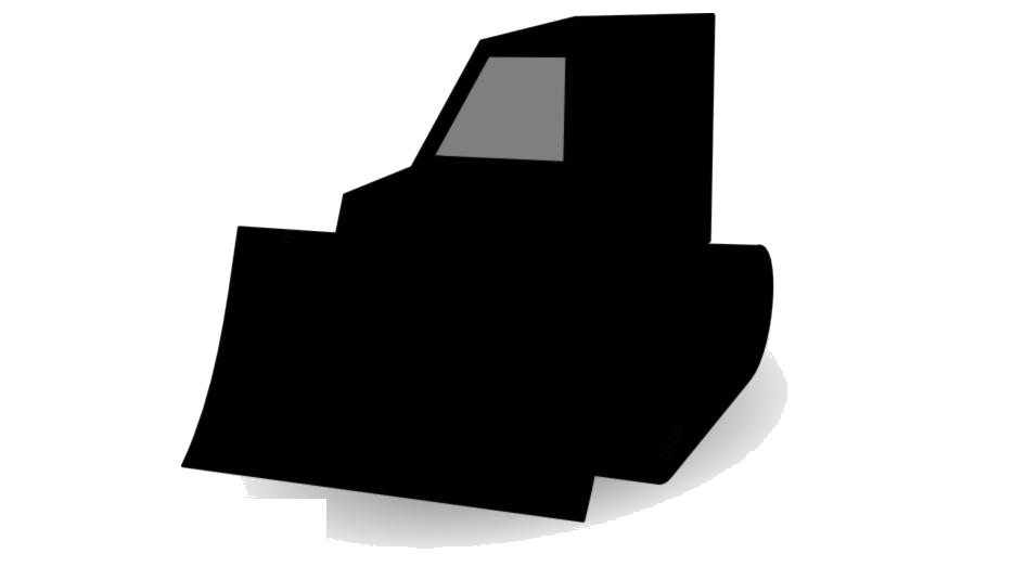 Black Bulldozer Front Blade Silhouette Bulldozer PNG Icon