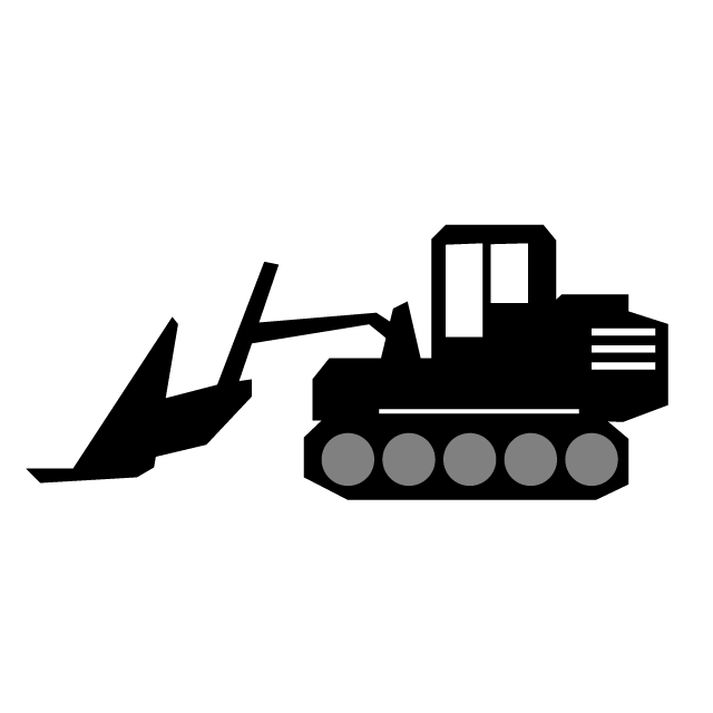 Black Bulldozer Side View Silhouette With Blade Transparent PNG Heavy Equipment Icon