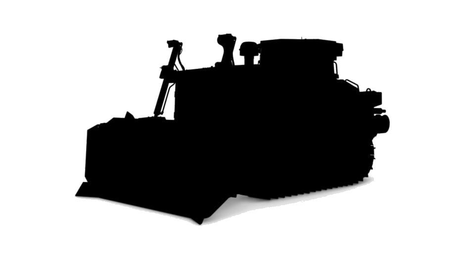 Black Bulldozer Silhouette With Front Blade Transparent PNG Silhouette
