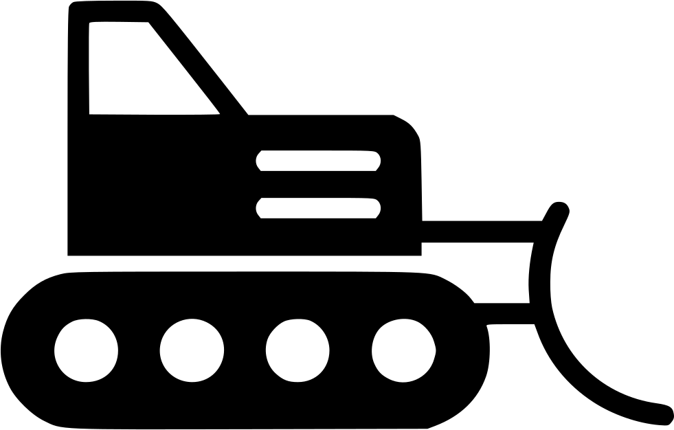 Black Bulldozer Track And Blade Side Icon PNG Heavy Vehicle Symbol