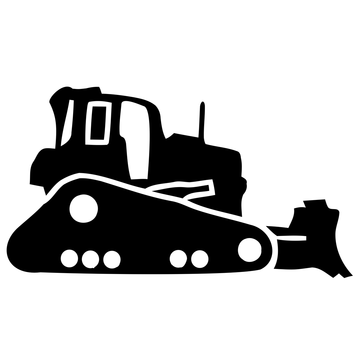 Black Crawler Bulldozer With Blade Icon Bulldozer PNG Symbol