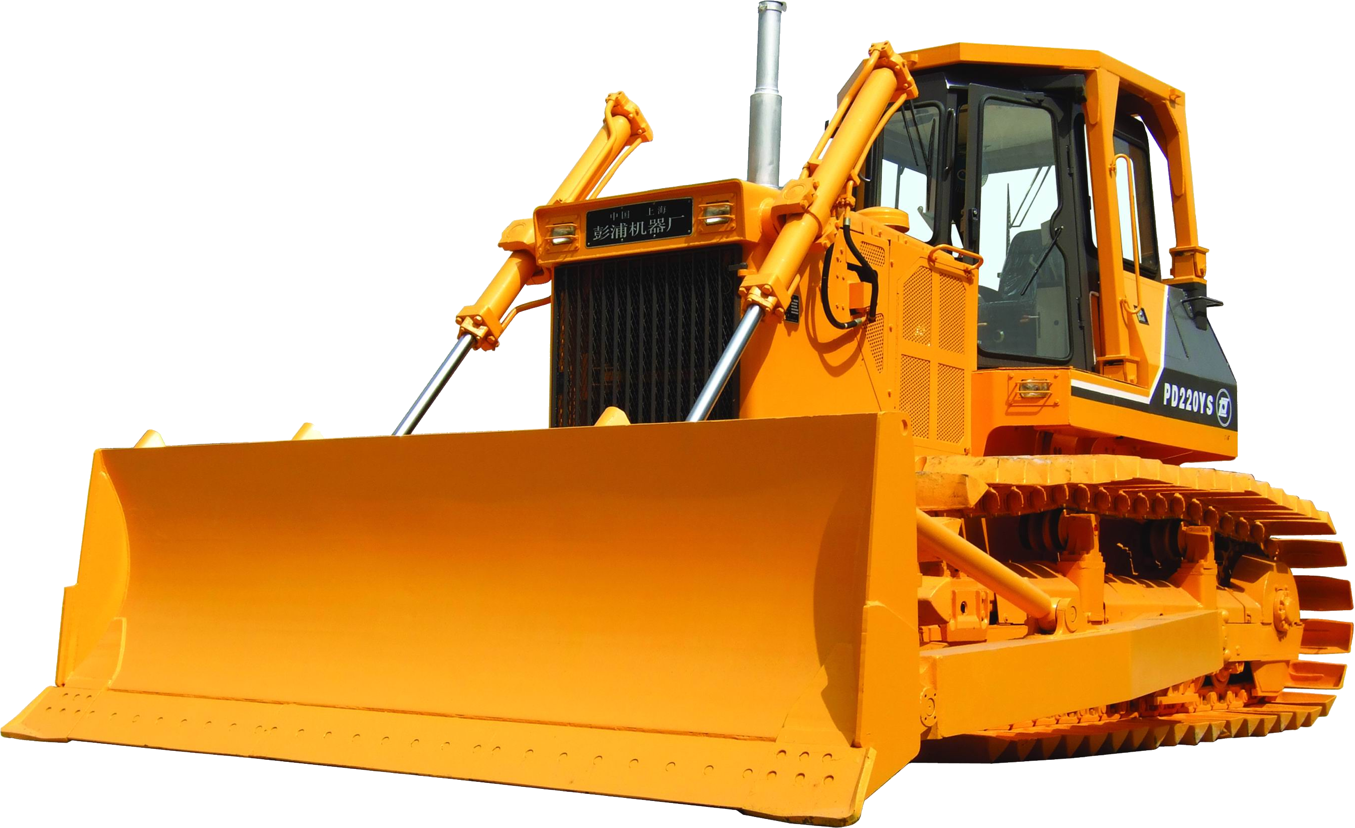 Orange Bulldozer With Large Front Blade PNG Construction Vehicle Artwork