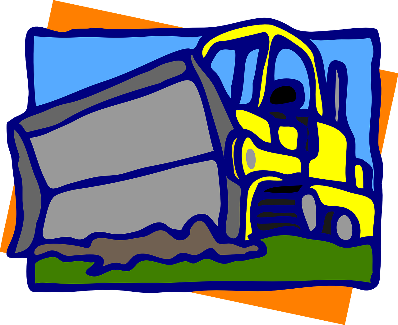 Orange Compact Front End Loader With Bucket PNG Loader Clipart