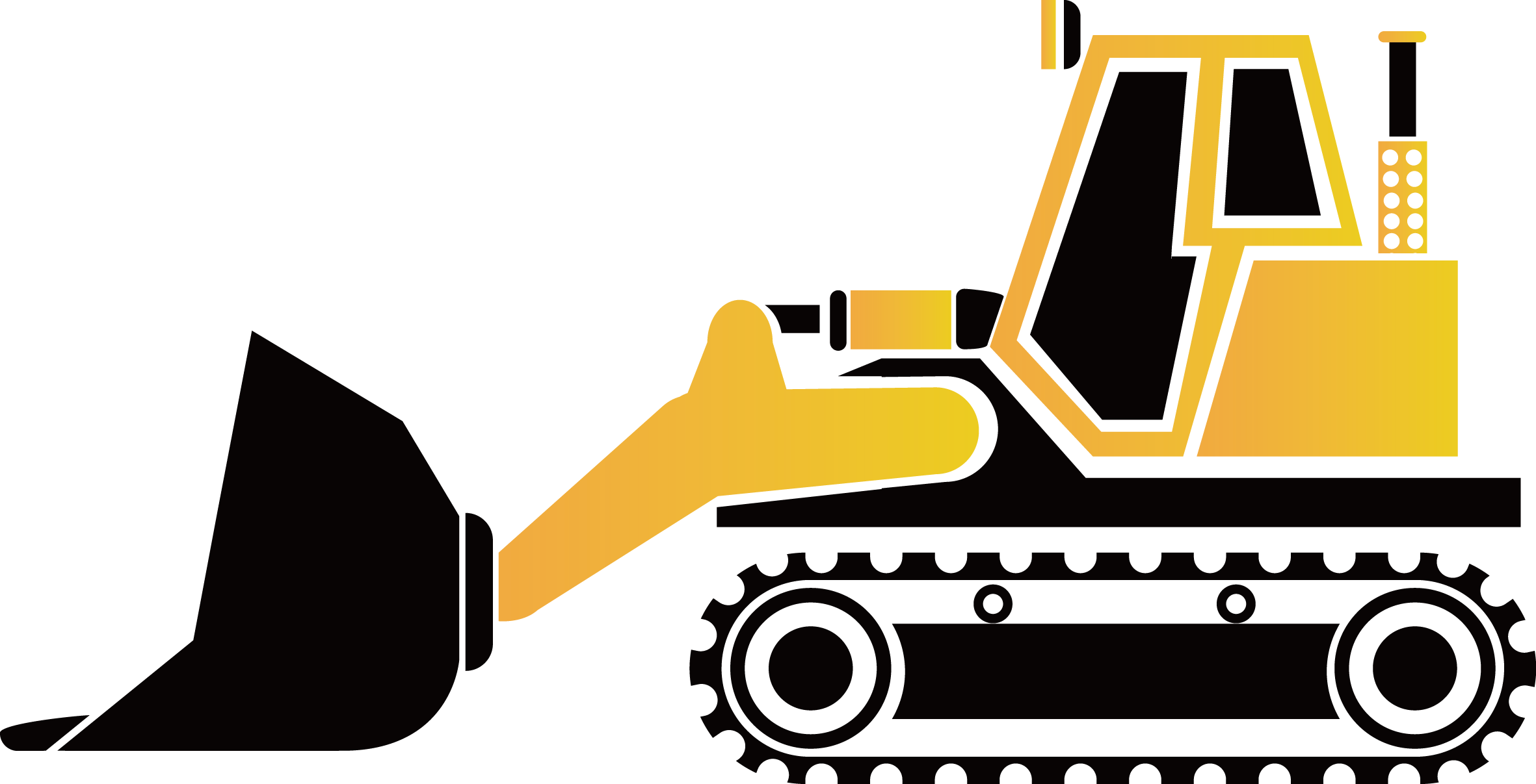 Yellow Bulldozer Illustration With Detached Front Blade PNG Earthmoving Vehicle Graphic