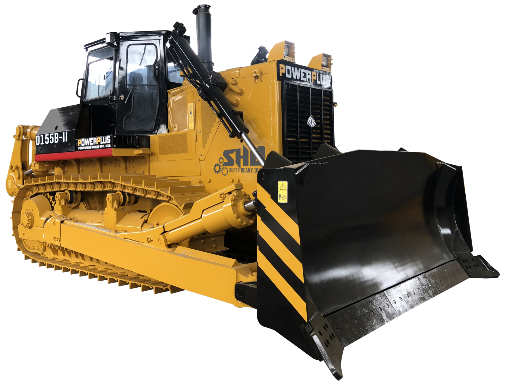 Yellow Bulldozer With Black Blade And Track Guards Bulldozer PNG Clipart