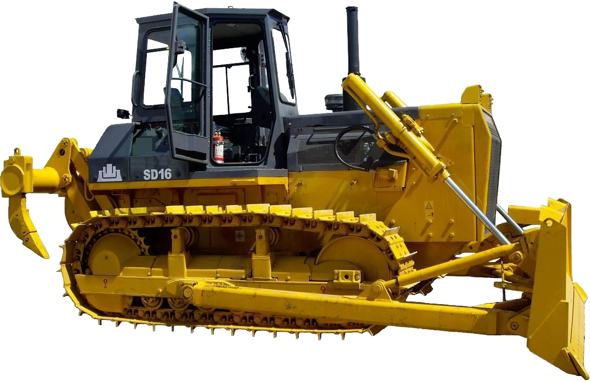 Yellow Bulldozer With Rear Ripper And Wide Blade PNG Earthmover Graphic