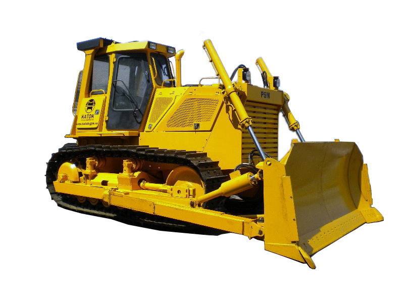 Yellow Crawler Bulldozer Front Three Quarter View PNG Earthmover Image