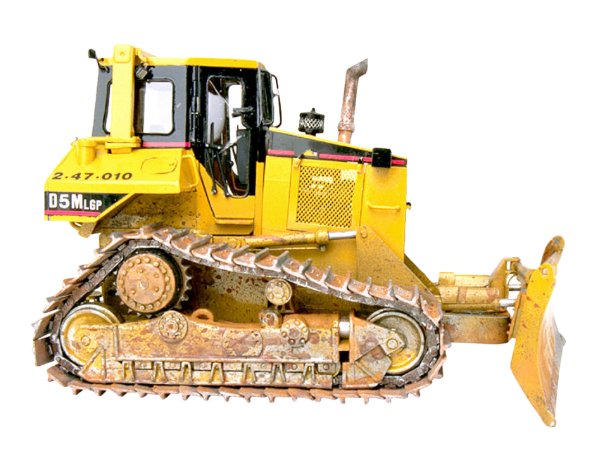 Yellow Crawler Bulldozer With Rear Ripper Blade Earthmoving PNG Illustration