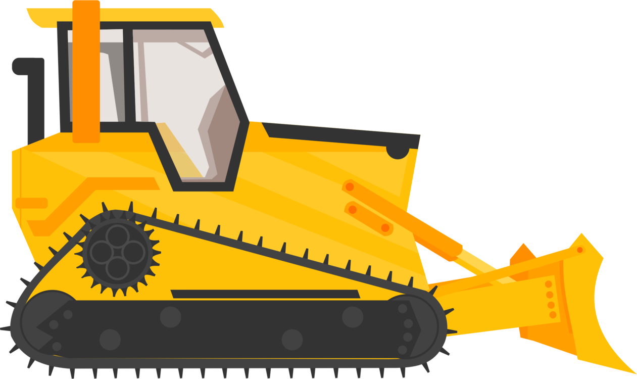 Yellow Crawler Dozer With Rear Ripper Attachment Transparent Background PNG Image