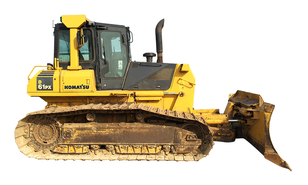 Yellow Crawler Loader With Front Bucket PNG Tracked Loader Image