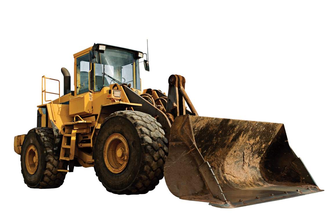 Yellow Wheel Loader With Large Front Bucket Transparent Background PNG Image