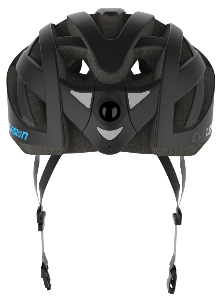 Black Bicycle Helmet Rear View With Adjustable Straps Transparent PNG Helmet Image