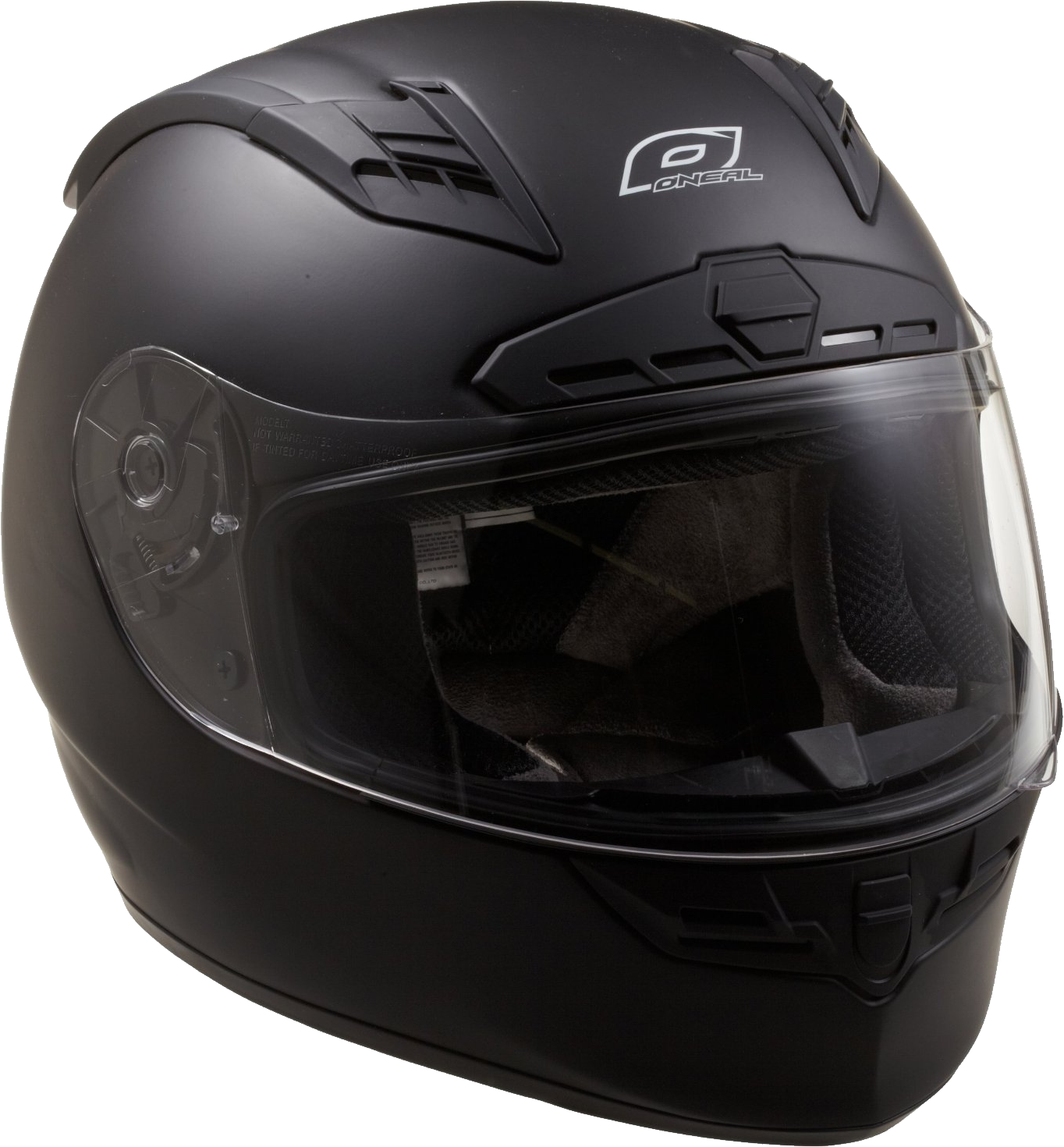 Black Full Face Motorcycle Helmet With Dark Visor Transparent Background PNG Image