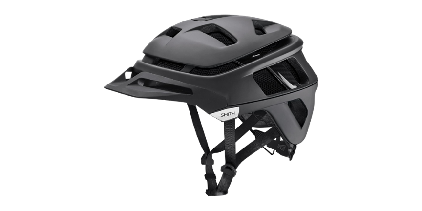 Black Mountain Bike Helmet With Adjustable Visor PNG MTB Helmet Clipart