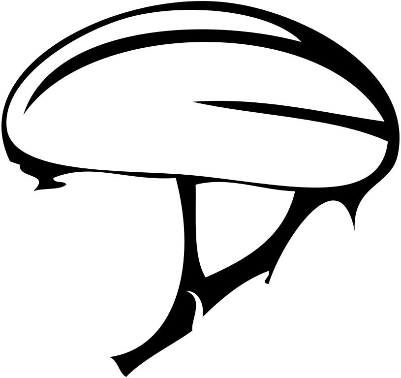 Black Outline Drawing Of Open Face Bicycle Helmet Helmet PNG Line Art