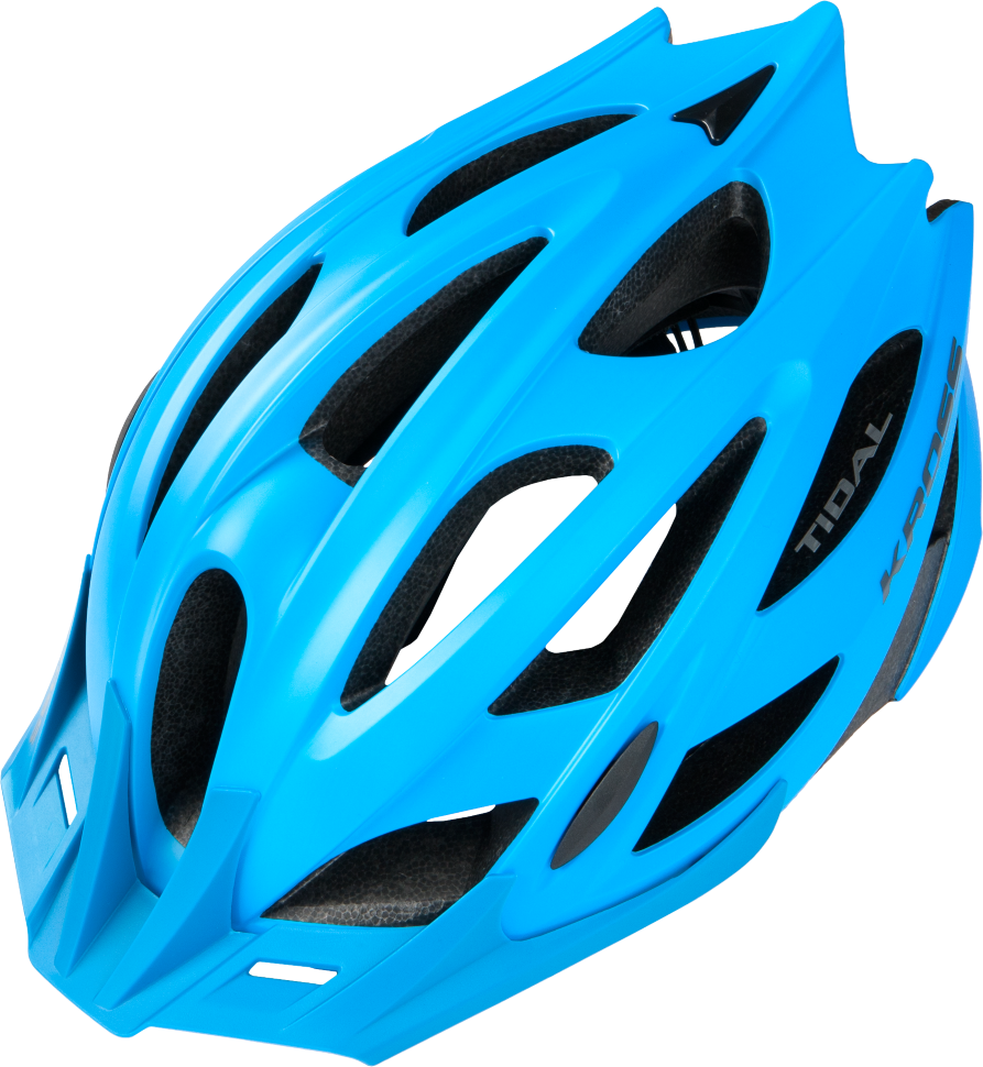 Bright Blue Vented Bicycle Helmet Transparent PNG Cycling Gear