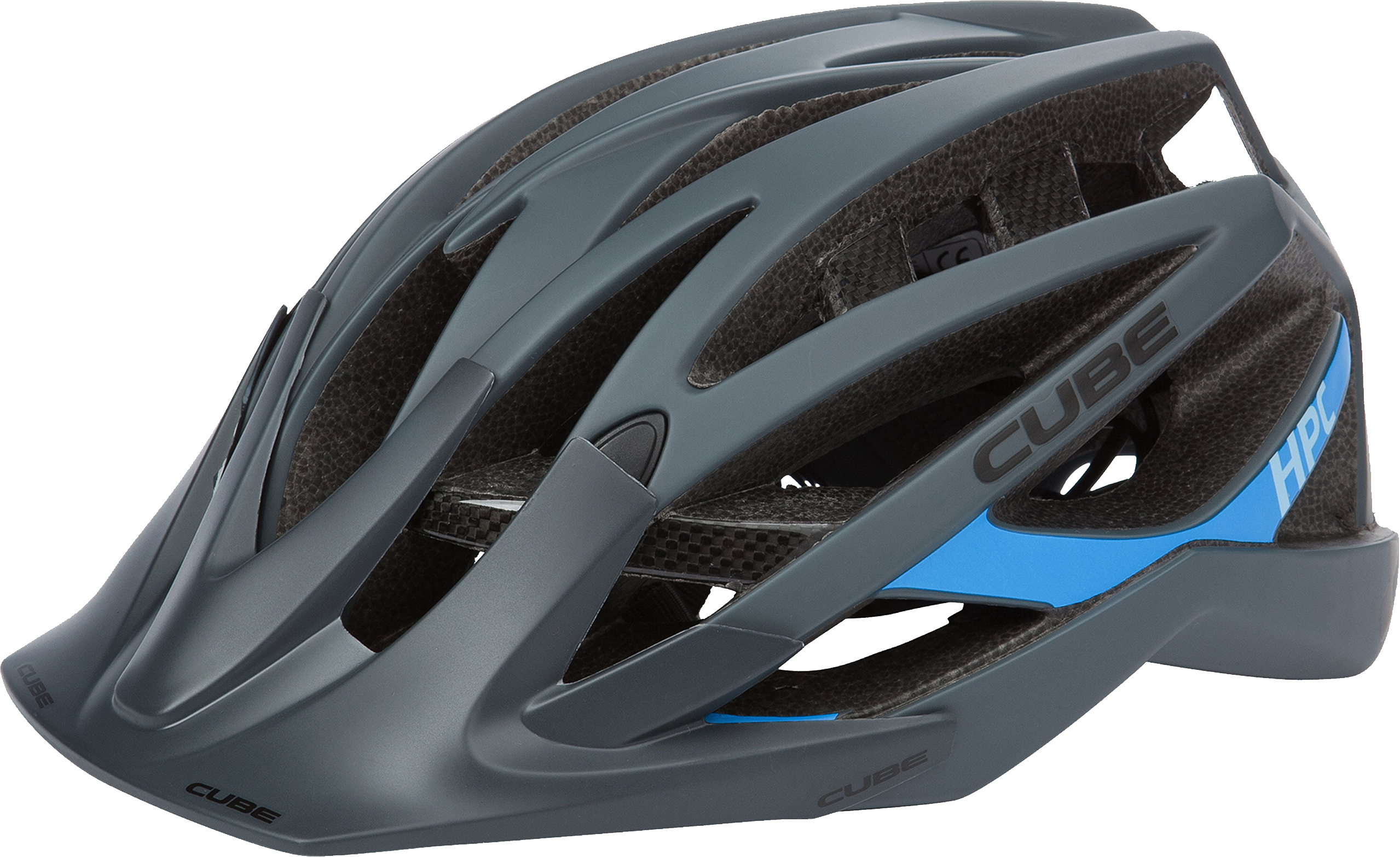 Gray Blue Aero Bicycle Helmet With Long Vent Slots Transparent PNG Bike Gear