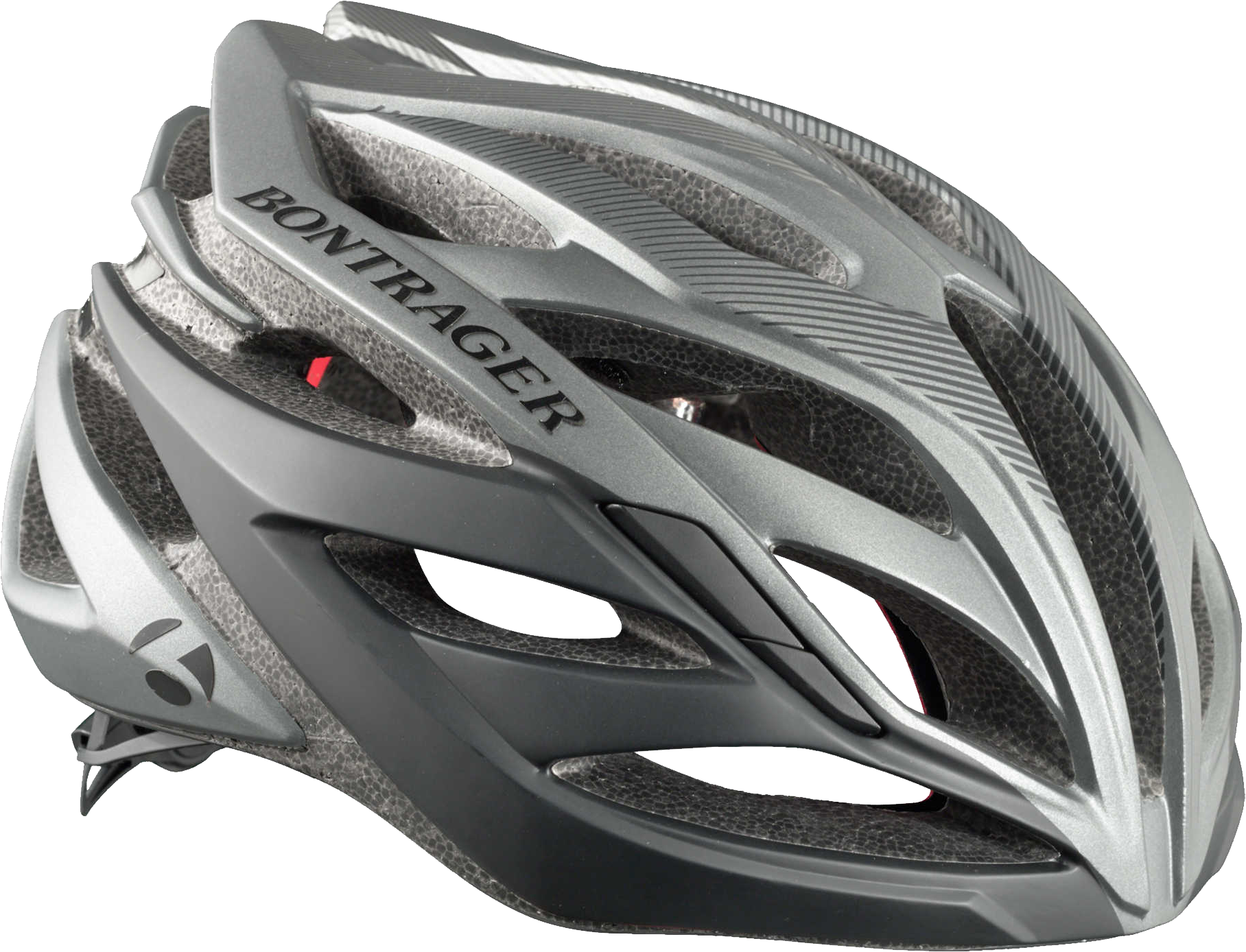 Silver Gray Lightweight Bicycle Helmet Side View PNG Road Helmet Image