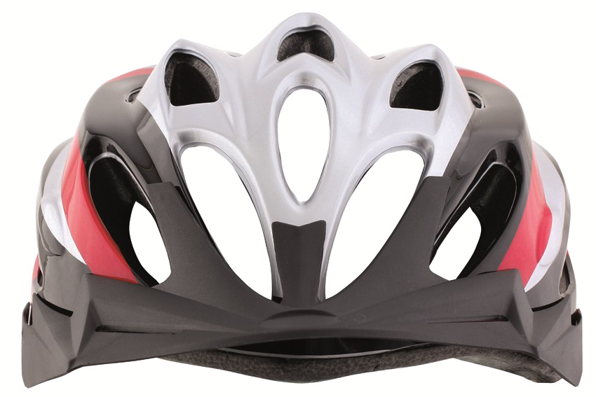 White Pink Vented Bicycle Helmet Front View PNG Bike Safety Illustration