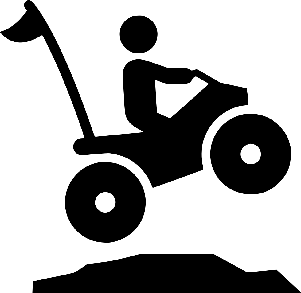 ATV Rider Jumping Over A Small Hill Silhouette PNG Extreme Sports Icon
