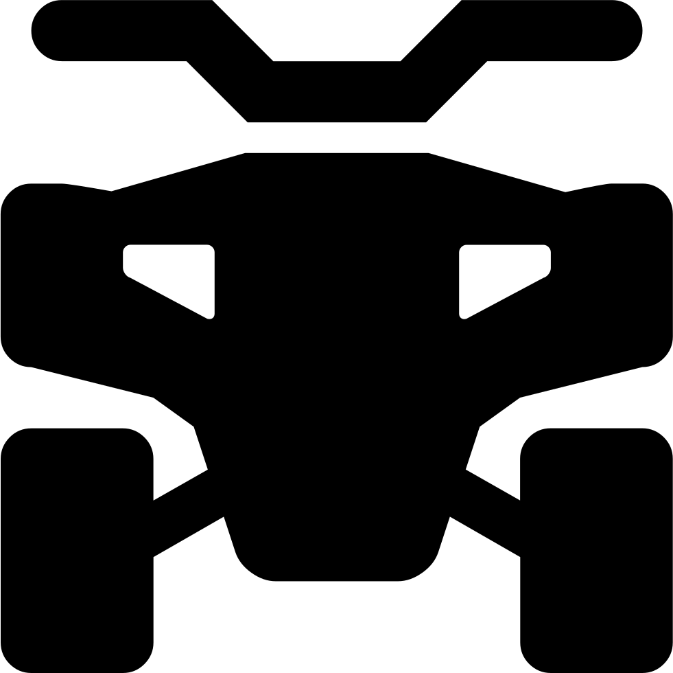 Black Front View Four Wheeler Silhouette Icon PNG ATV Symbol