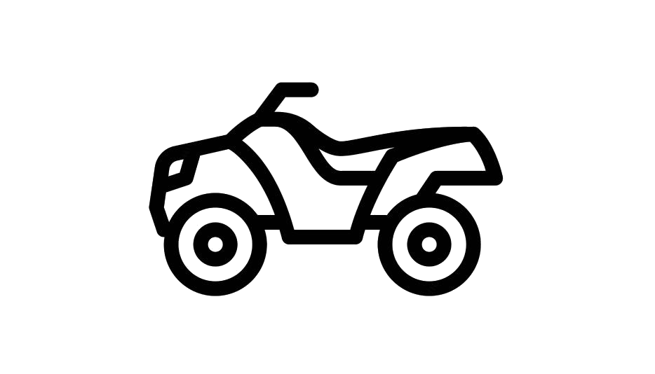Black Outline Drawing Of Four Wheel ATV PNG Vehicle Line Art