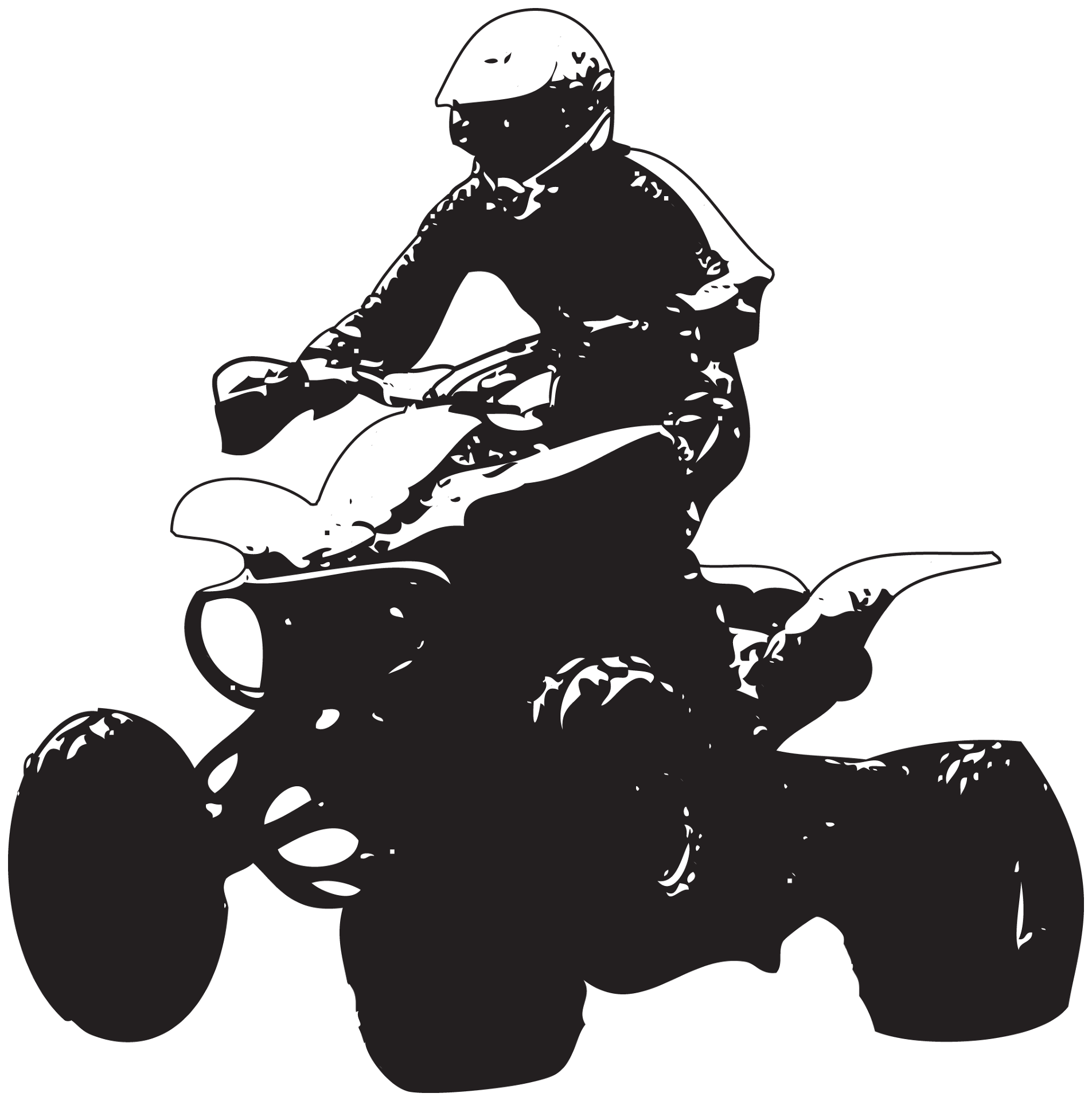 Black Silhouette Of Rider On Four Wheel ATV Transparent PNG Adventure Icon