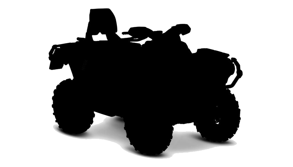 Black Utility ATV With Rider Side Silhouette PNG Adventure Vehicle Graphic