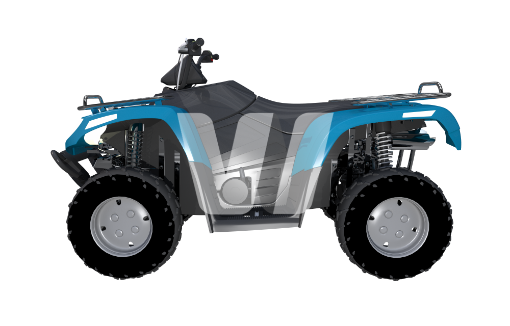 Blue Gray Side By Side ATV With Roll Cage Utility Quad PNG Image