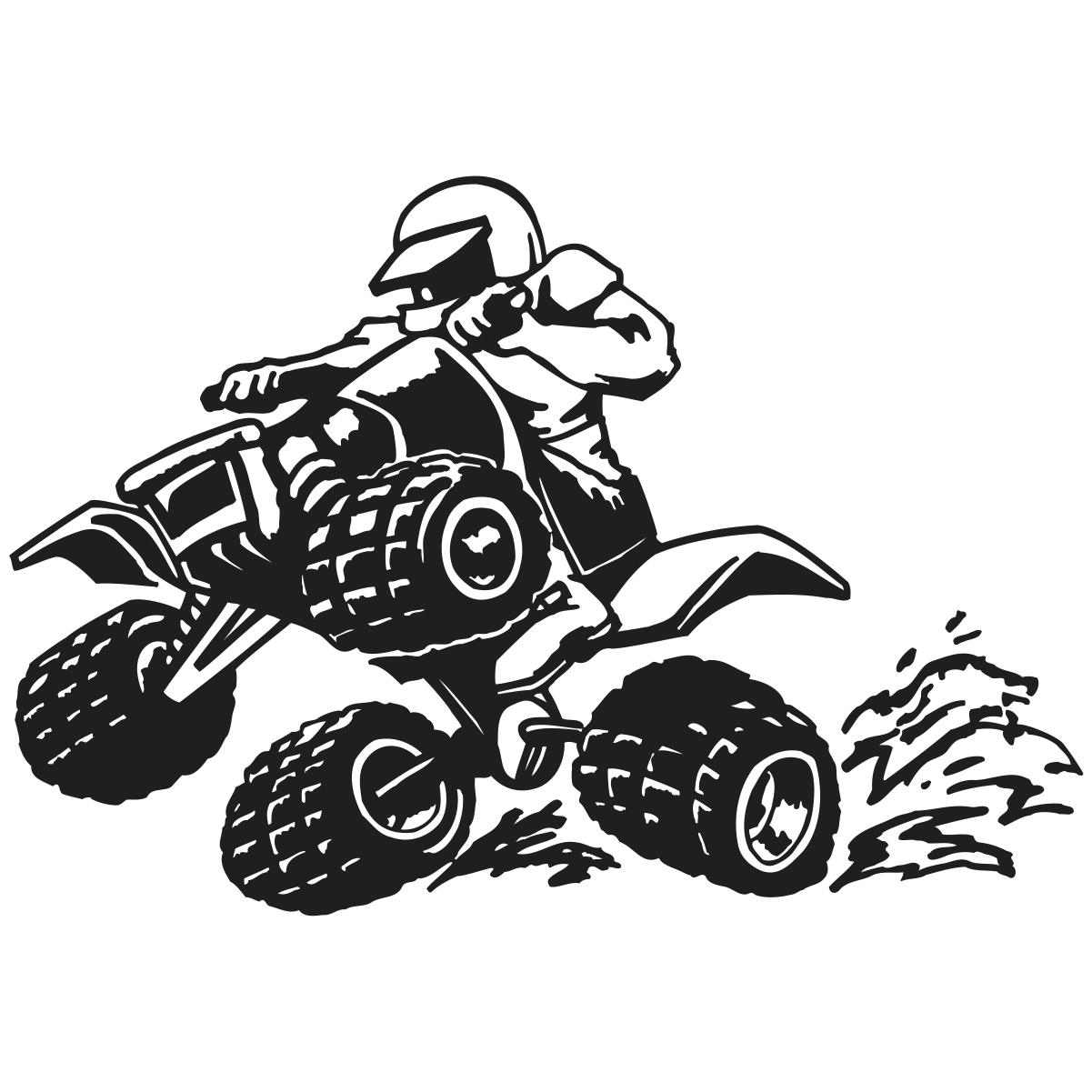 Hand Drawn ATV Riding Through Rough Terrain PNG Off Road Sketch