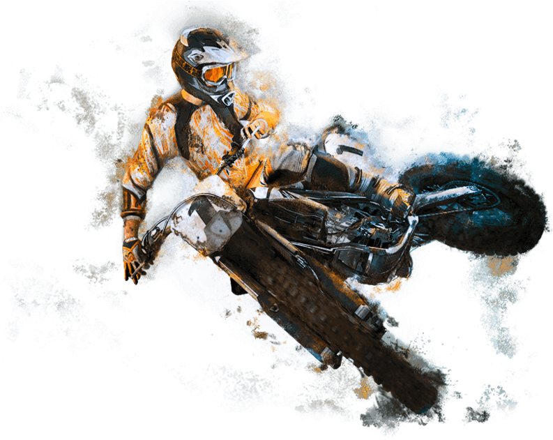 Motorcyclist Riding ATV Through Dirt And Dust Adventure Vehicle PNG Illustration
