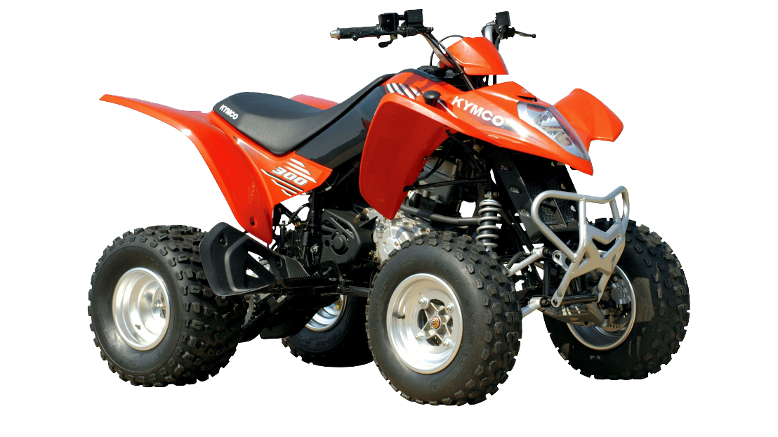 Red Orange Four Wheel ATV With Knobby Tires Transparent PNG ATV Illustration