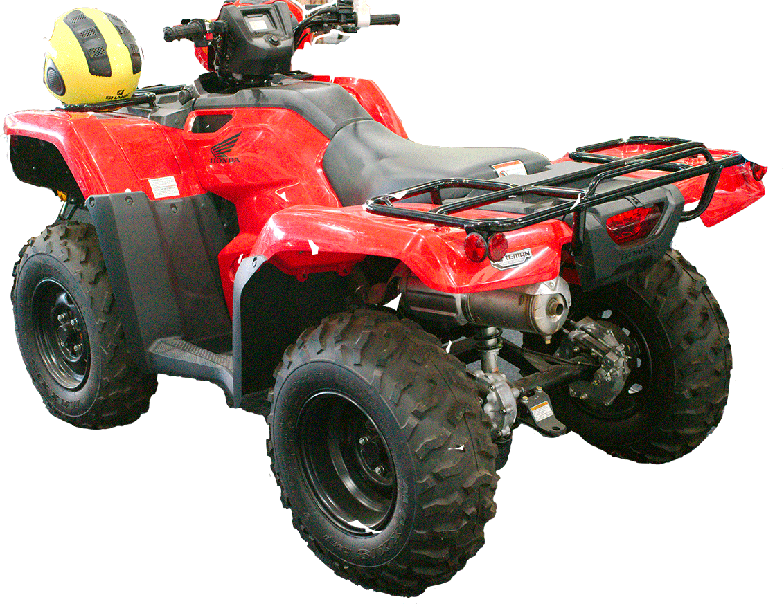 Red Sport ATV With Front Cargo Rack Four Wheeler PNG Artwork