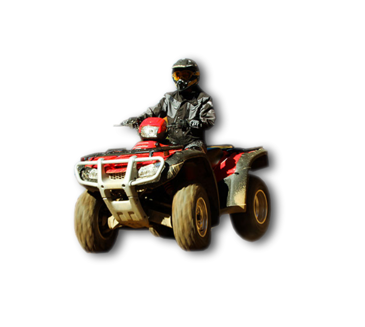 Rider On Beige ATV In Outdoor Adventure Scene PNG ATV Rider Illustration
