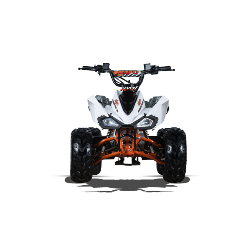 White Orange ATV Front View Product Image PNG Four Wheeler Graphic