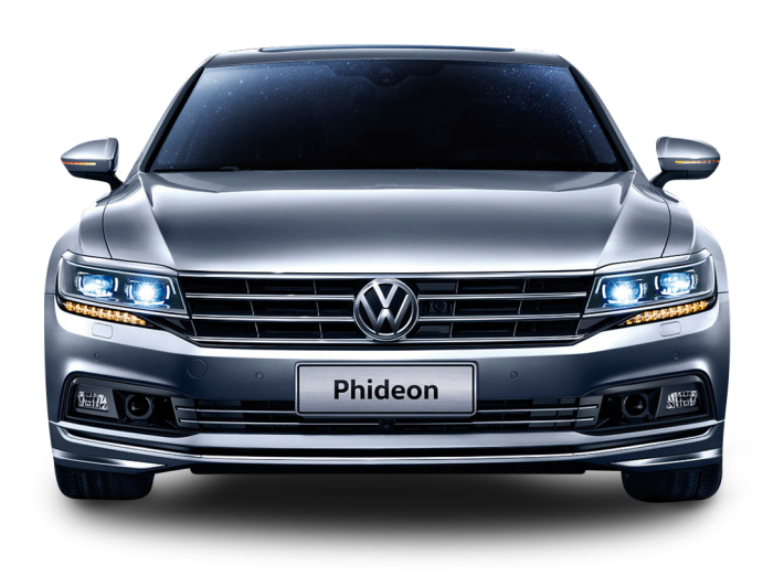 Black Volkswagen Phaeton Sedan Front View PNG Luxury Car Image