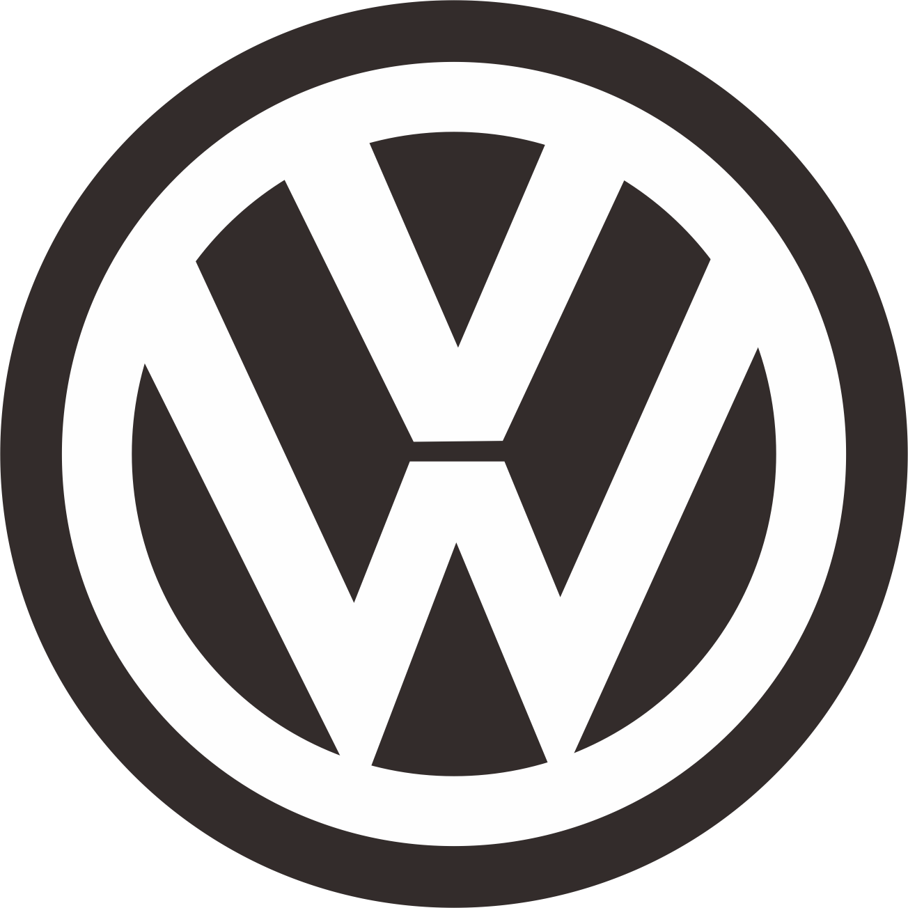 Black Volkswagen Roundel Logo With Bold Outer Ring Transparent PNG Brand Emblem