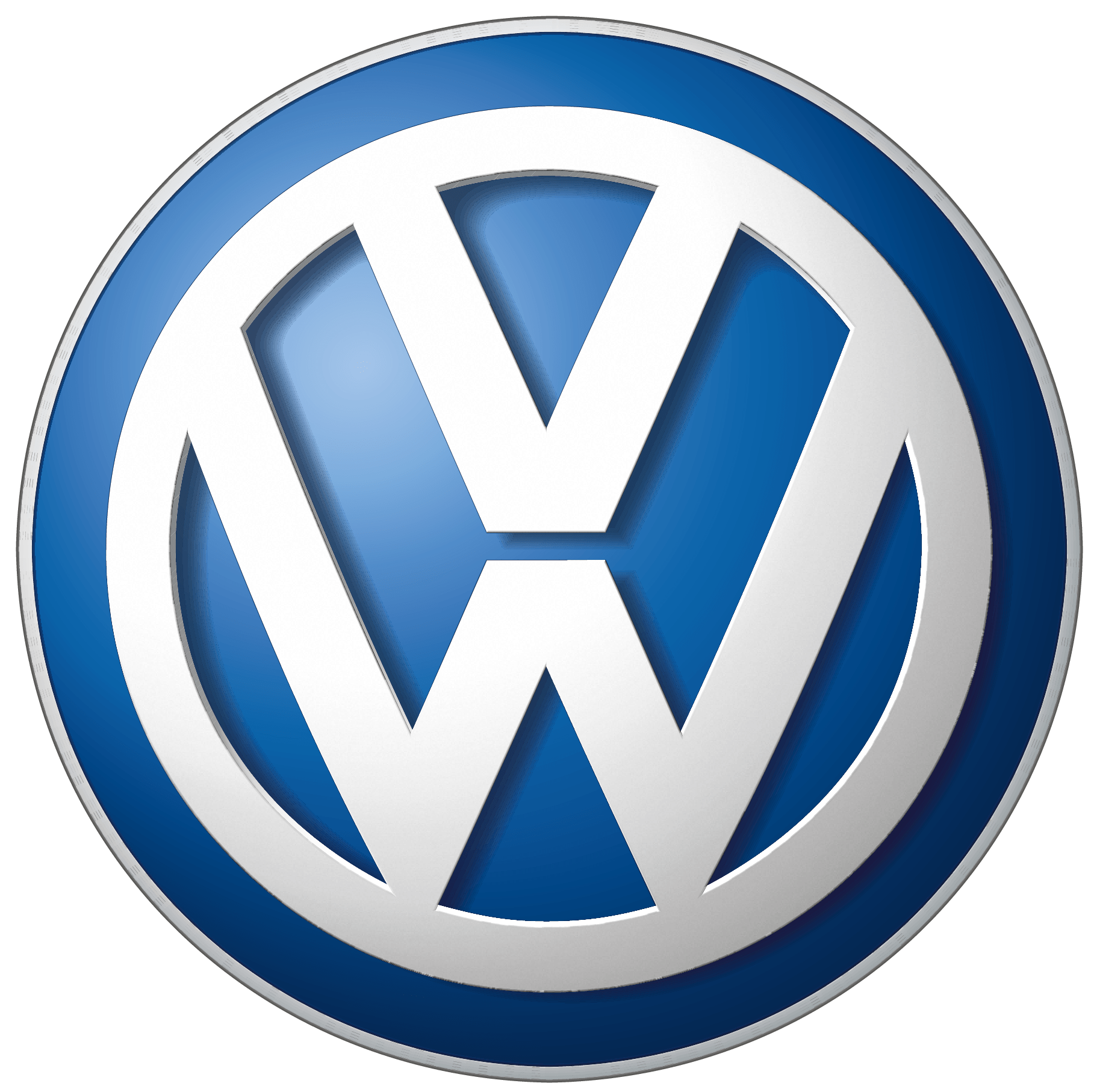 Blue Silver Volkswagen Roundel Badge On White Background VW Logo PNG Artwork
