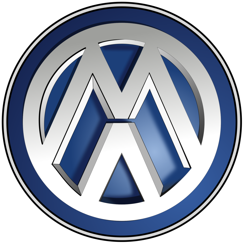 Blue White Volkswagen Crest Inside Circular Border Automotive Logo PNG Graphic