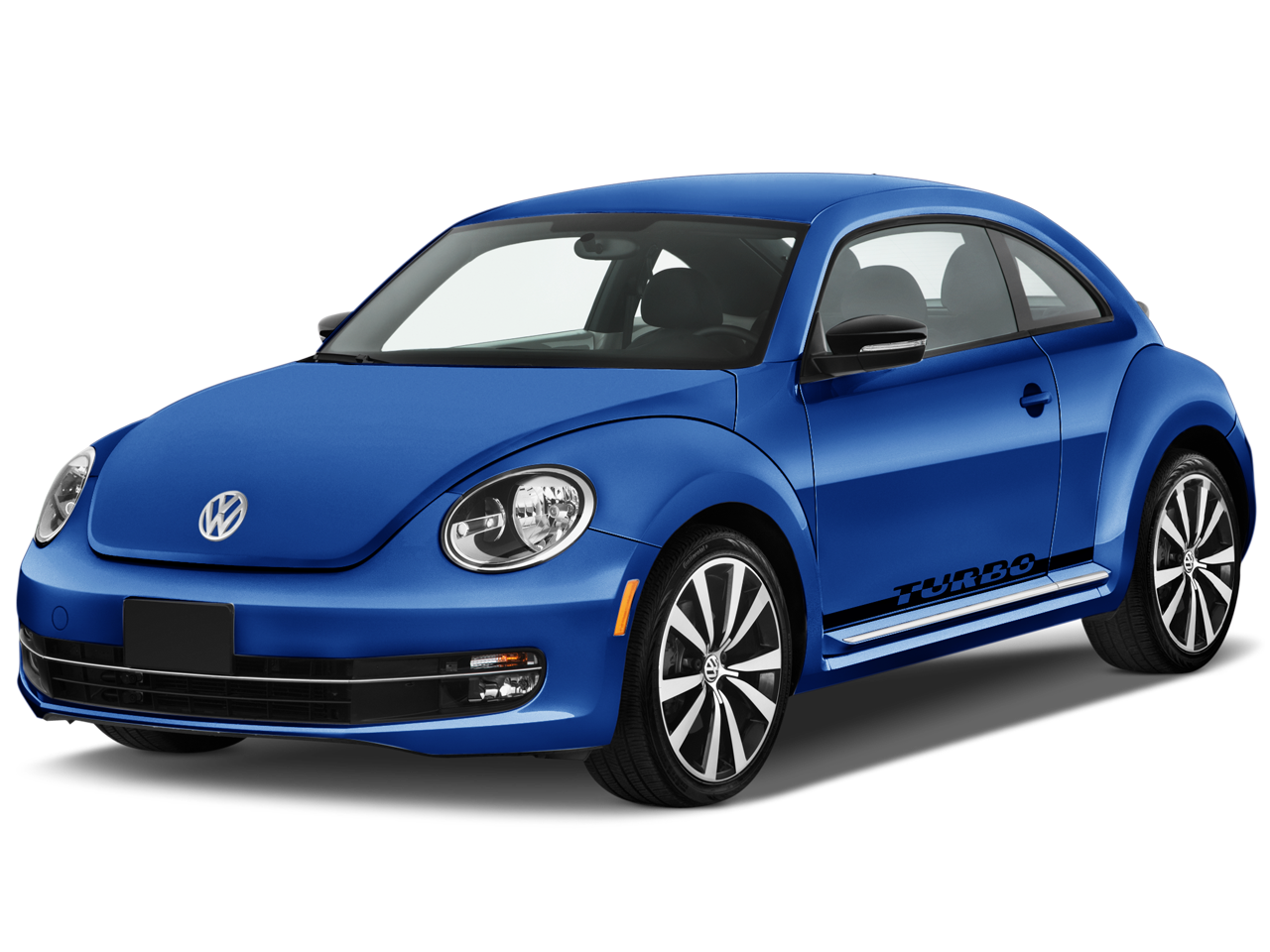 Blue Volkswagen Beetle With Silver Alloy Wheels Transparent Background PNG Image