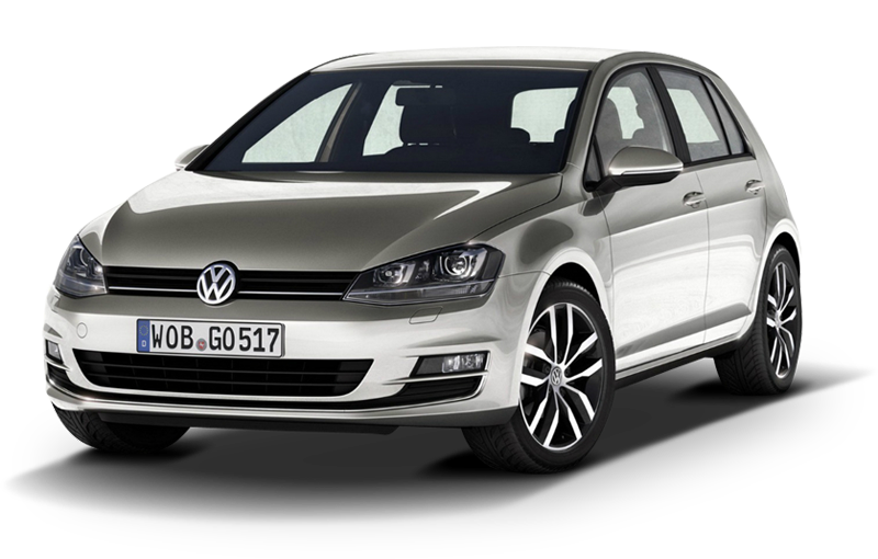 Gray Volkswagen Compact Hatchback Front Side View Volkswagen Car PNG Graphic